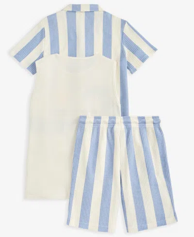 Epic Threads Boys 5-20 3-pc. Striped Shirt, Tank Top & Shorts Set, Macy's Exclusive In Blue