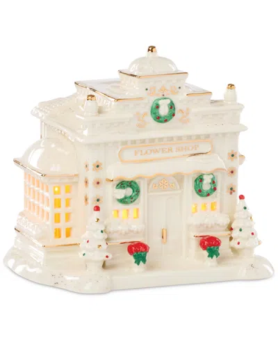 Lenox New For 2025!  Mistletoe Park Light-up Flower Shop Figurine In White