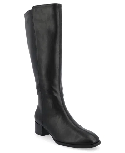 Journee Collection Womens Devri Stacked Heel Dress Boots In Black