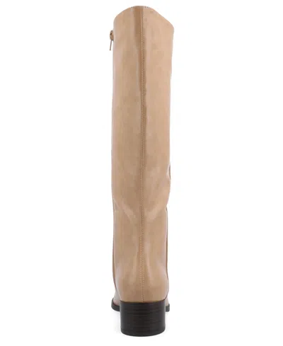 Journee Collection Womens Wide Calf Stacked Heel Dress Boots In Brown