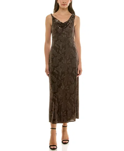 Taylor Petite Sleeveless Midi Dress In Brown