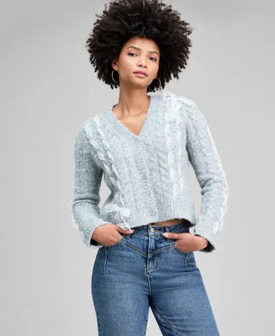 And Now This Women's Lace Bow Cardigan, Macy's Exclusive In Brown