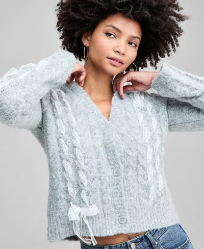 And Now This Women's Lace Bow Cardigan, Macy's Exclusive In Brown