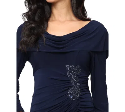 Alex Evenings Women's Long Jersey Dress In Blue