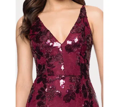 Blondie Nites Women's Sequined V-neck Dress In Brown