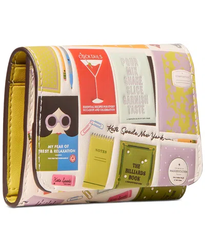 Kate Spade Page Turner Trifold Leather Wallet In Multi