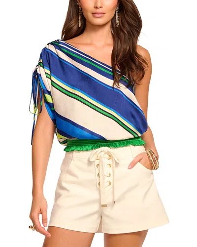 Ramy Brook Delara Striped Asymmetric Blouse In Multi