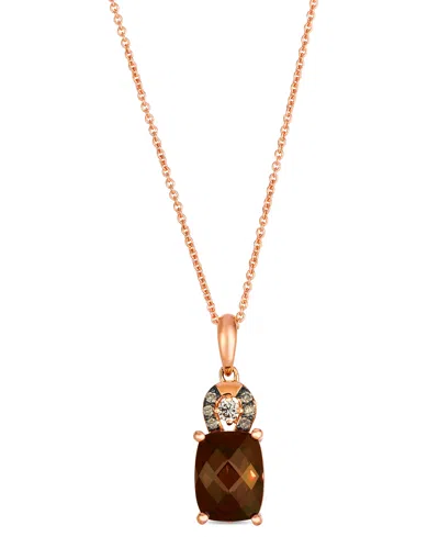 Le Vian Vanilla Diamond (0.04 Ct. T.w.) And Chocolate Diamond Necklace (0.08 Ct. T.w.) In 14k Strawberry Gol In Gold
