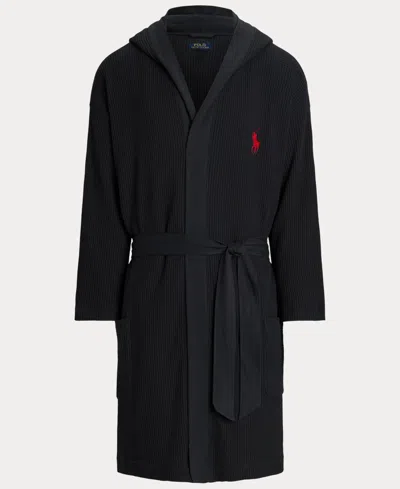 Polo Ralph Lauren Men's Long Robe With Belt In Black