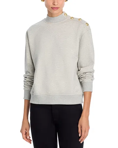 Derek Lam 10 Crosby Hylda Button Shoulder Sweatshirt In Gray