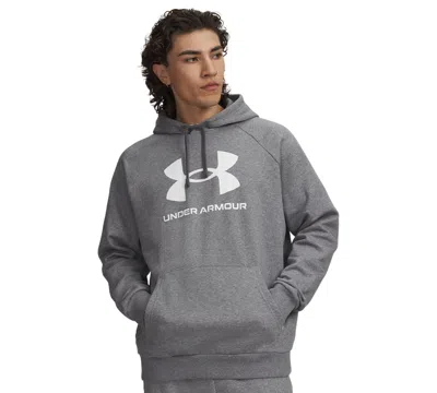 Under Armour Men's Rival Logo Hooded Sweatshirt In Gray