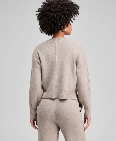 And Now This Women's Drop-shoulder V-neck Sweater, Macy's Exclusive In Brown