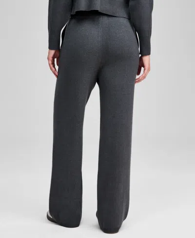 And Now This Women's Seamed Knit Wide-leg Pants, Macy's Exclusive In Black