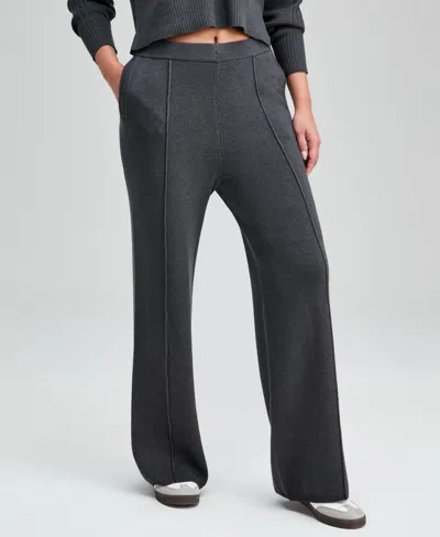 And Now This Women's Seamed Knit Wide-leg Pants, Macy's Exclusive In Black