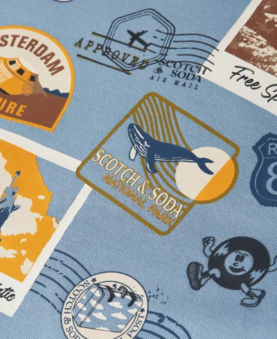 Scotch & Soda Boys' 8-16 Crewneck Sweatshirt And Jogger Pants, 2-piece Set In Blue