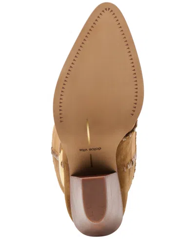 Dolce Vita Women's Jody Whipstitch Tall Heeled Western Boots In Brown