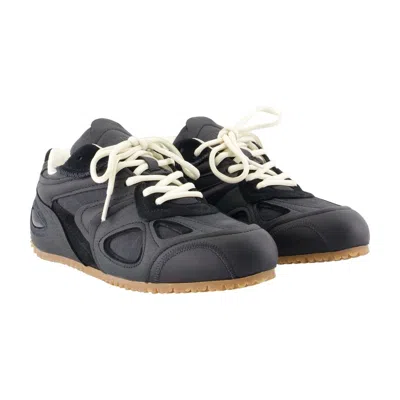 Axel Arigato Slow Runner Black Sneaker With Insert Design And Grooved Sole In Leather And Suede Man In Blue