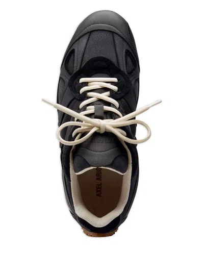Axel Arigato Slow Runner Black Sneaker With Insert Design And Grooved Sole In Leather And Suede Man In Blue