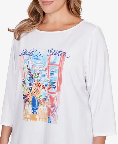 Ruby Rd. Plus Size Bella Vista Embellished Knit Top In White