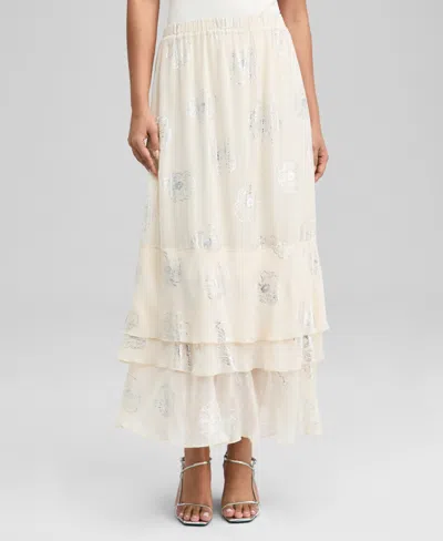 And Now This Women's Floral Shine Maxi Skirt, Macy's Exclusive In White