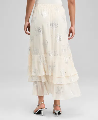 And Now This Women's Floral Shine Maxi Skirt, Macy's Exclusive In White