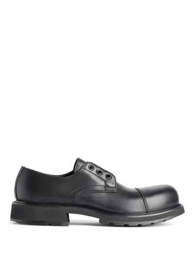 Balenciaga Black Truck Leather Derby Shoes In Multi