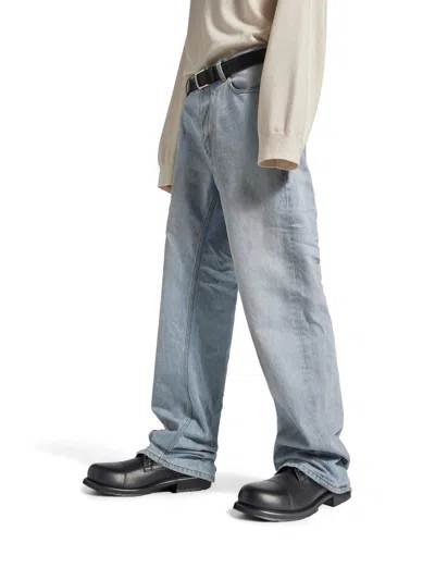 Balenciaga Black Truck Leather Derby Shoes In Multi