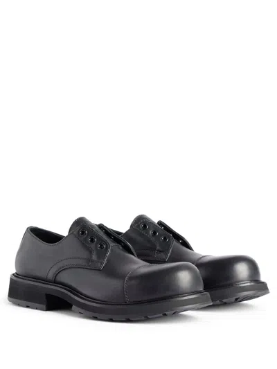 Balenciaga Black Truck Leather Derby Shoes In Multi