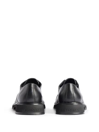 Balenciaga Black Truck Leather Derby Shoes In Multi