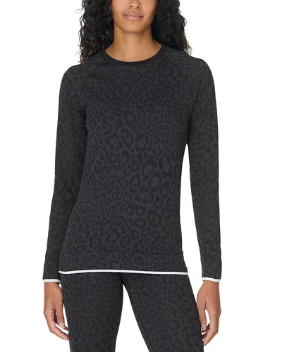 Sweaty Betty Animal Crewneck Base Layer Top In Gray
