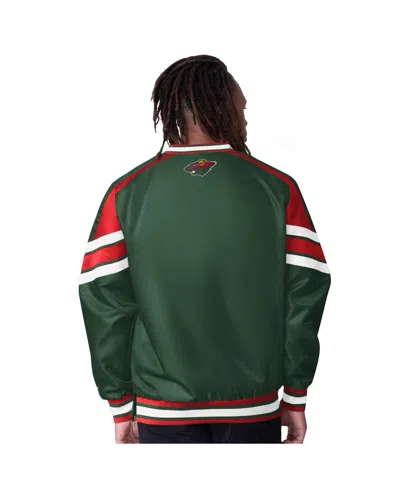 Starter Men's Green Minnesota Wild Reliever V-neck Pullover Jacket In Multi