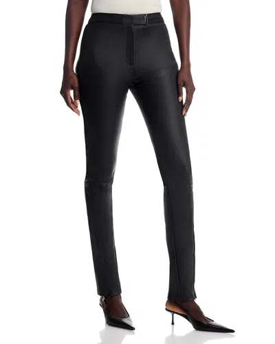 Hugo Boss Simax Leather Pants In Black