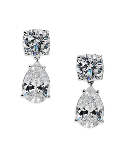 Nadri Maiden Cubic Zirconia Pear Shape Drop Earrings In Silver