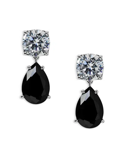 Nadri Maiden Black Cubic Zirconia Pear Shape Drop Earrings In Black