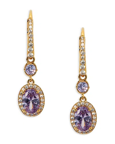 Nadri Maiden Cubic Zirconia Oval Halo Drop Earrings In Gold