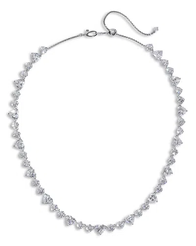 Nadri Le Bisou Cubic Zirconia Heart Collar Necklace, 18 In Silver