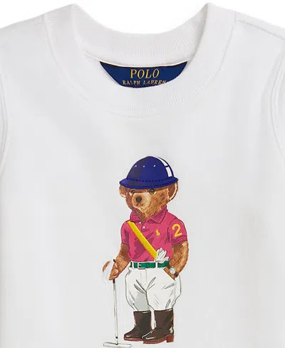 Polo Ralph Lauren Girls 2t-6x Polo Bear Striped Skirt Dress In White