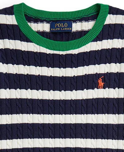 Polo Ralph Lauren Girls 7-16 Striped Sweater And Skirt, 2-piece Set In Multi