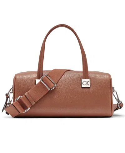 Calvin Klein Rue Small Satchel Bag In Brown