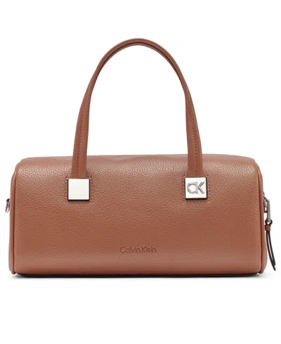 Calvin Klein Rue Small Satchel Bag In Brown