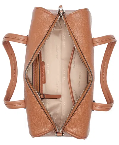 Calvin Klein Rue Small Satchel Bag In Brown