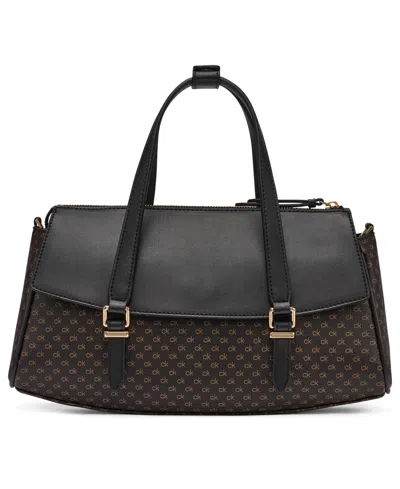 Calvin Klein Irene Crossbody Medium Strap Satchel Bag In Black