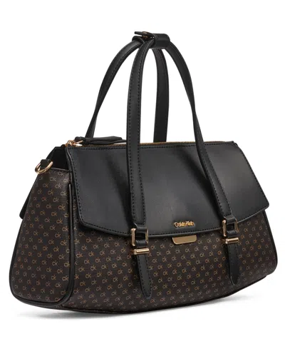 Calvin Klein Irene Crossbody Medium Strap Satchel Bag In Black