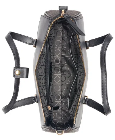 Calvin Klein Irene Crossbody Medium Strap Satchel Bag In Black