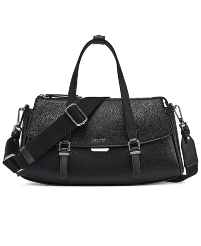 Calvin Klein Irene Medium Satchel Bag In Black