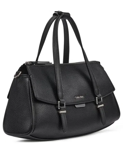 Calvin Klein Irene Medium Satchel Bag In Black