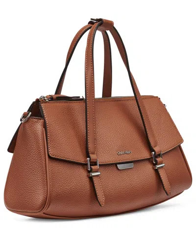 Calvin Klein Irene Medium Satchel Bag In Brown