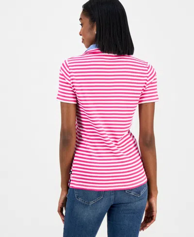 Nautica Jeans Women's Cotton Double-collar Polo T-shirt In Animal Print