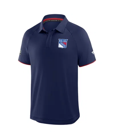 Fanatics Men's Navy New York Rangers Authentic Pro Rink Raglan Polo Shirt In Blue