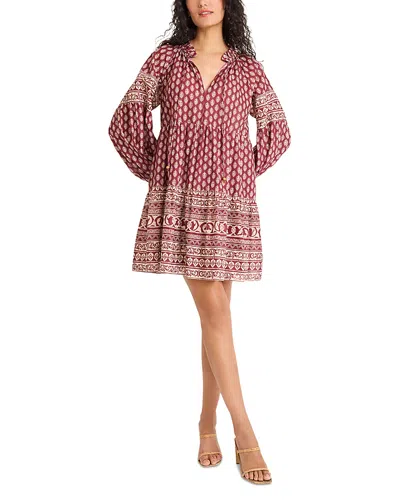 The Good Journey Balloon Sleeve Minidress In Multi